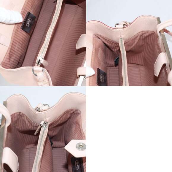 FENDI Petite 2jours Hand Bag Leather Beige Silver - Picture 13 of 14